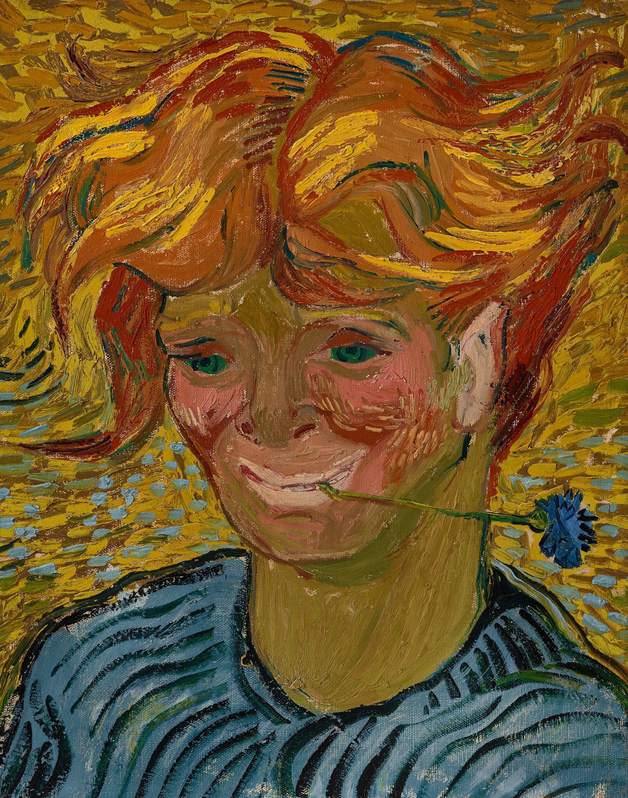 Jeune homme au bleuet de Vincent van Gogh, 1890, collection particulière