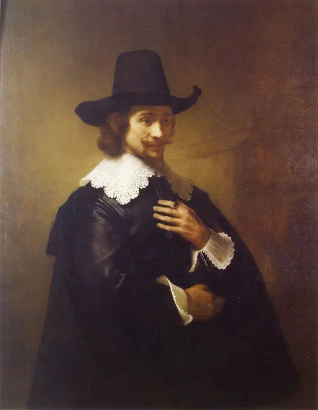 Portrait d’un jeune homme au chapeau à larges bords — atelier de Rembrandt, peut-être Ferdinand Bol, 1643, Shelburne Museum