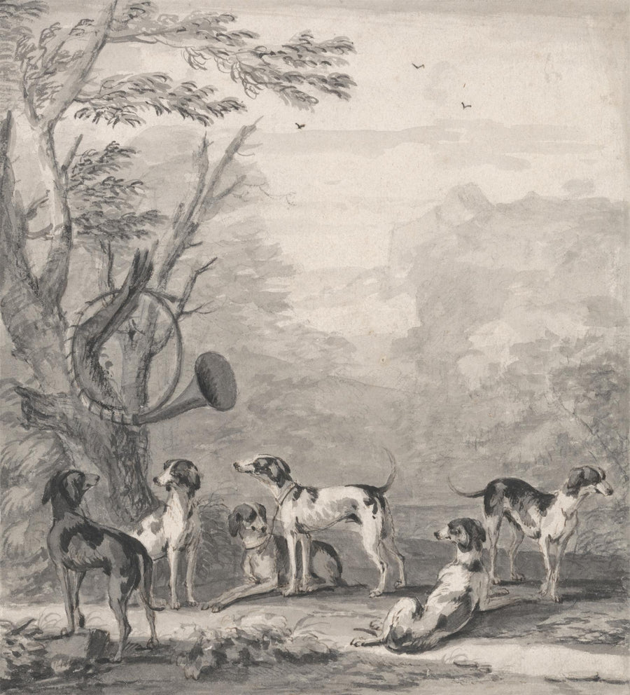 Foxhounds dans un paysage - John Wootton