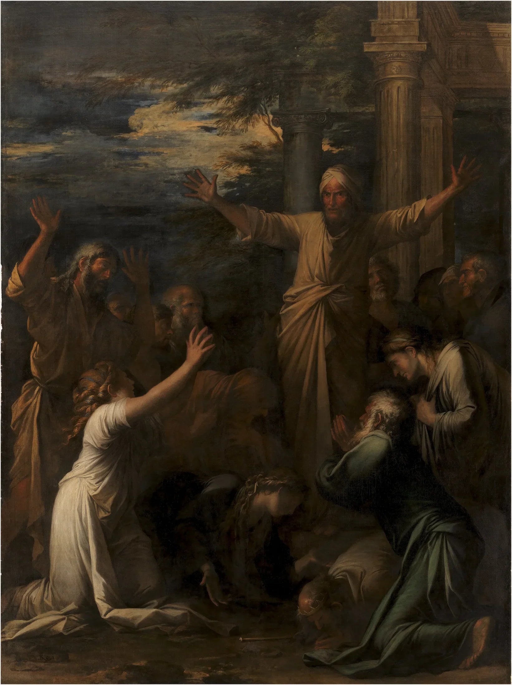 Jonas prêche aux habitants de Ninive - Salvator Rosa image 1 tableau peint à l’huile sur toile