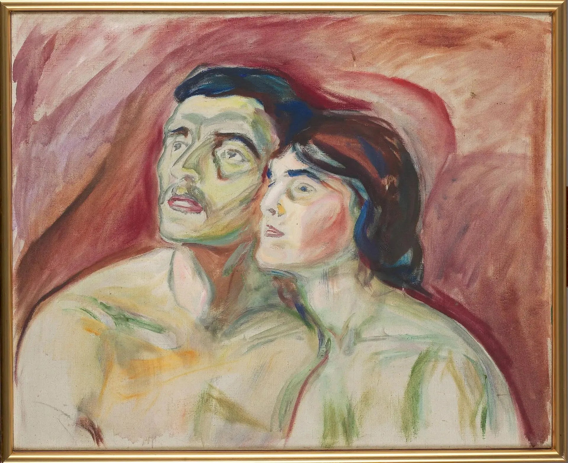 Joue contre joue - Edvard Munch image 1 reproduction artisanale de tableau
