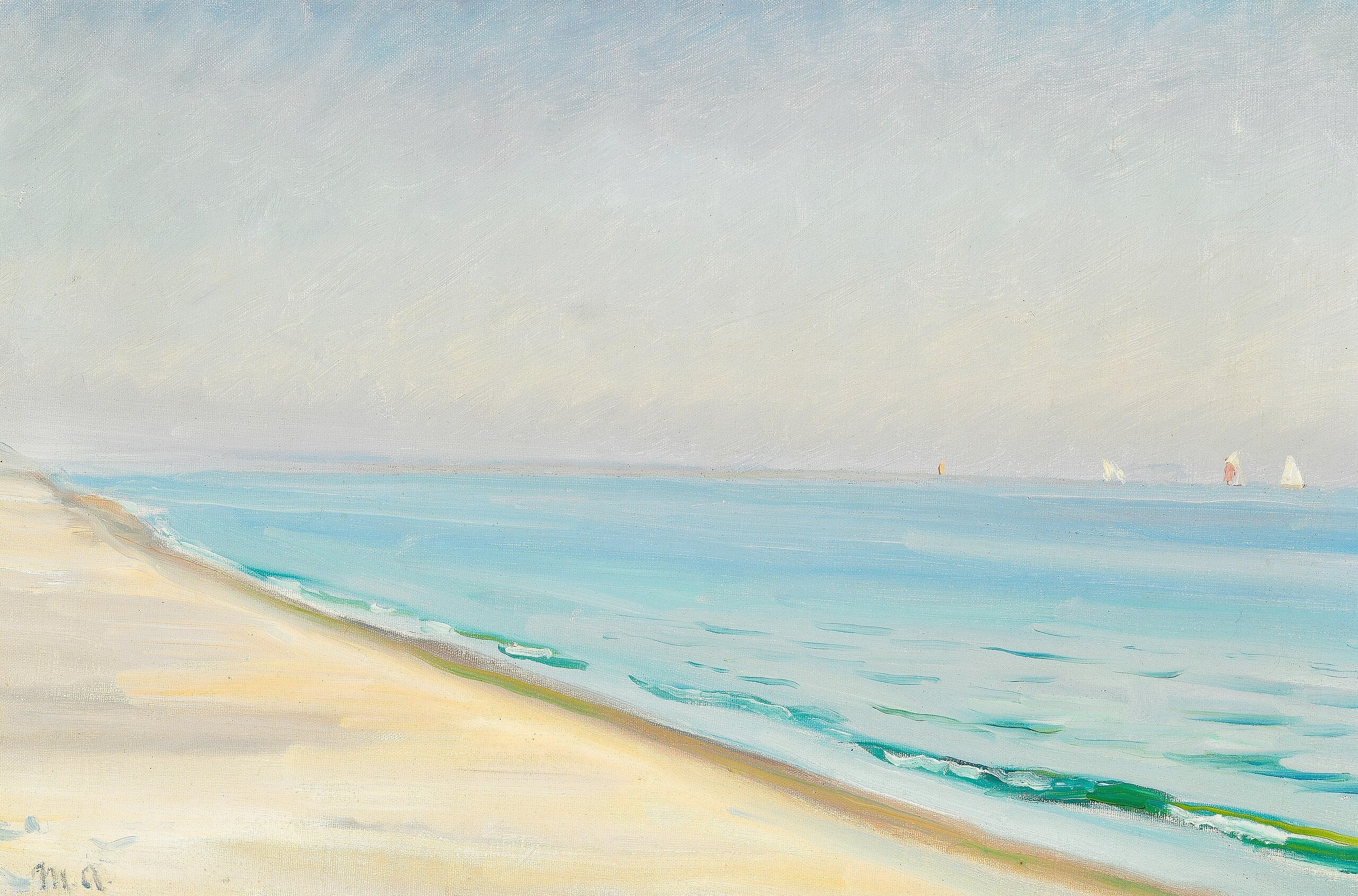 Journée d'été à Skagen Sønderstrand. (Michael Ancher) - Michael Peter Ancher