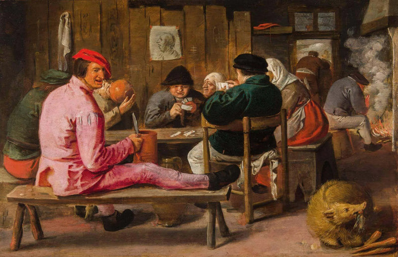 Joyeux paysans dans une auberge - Adriaen Brouwer