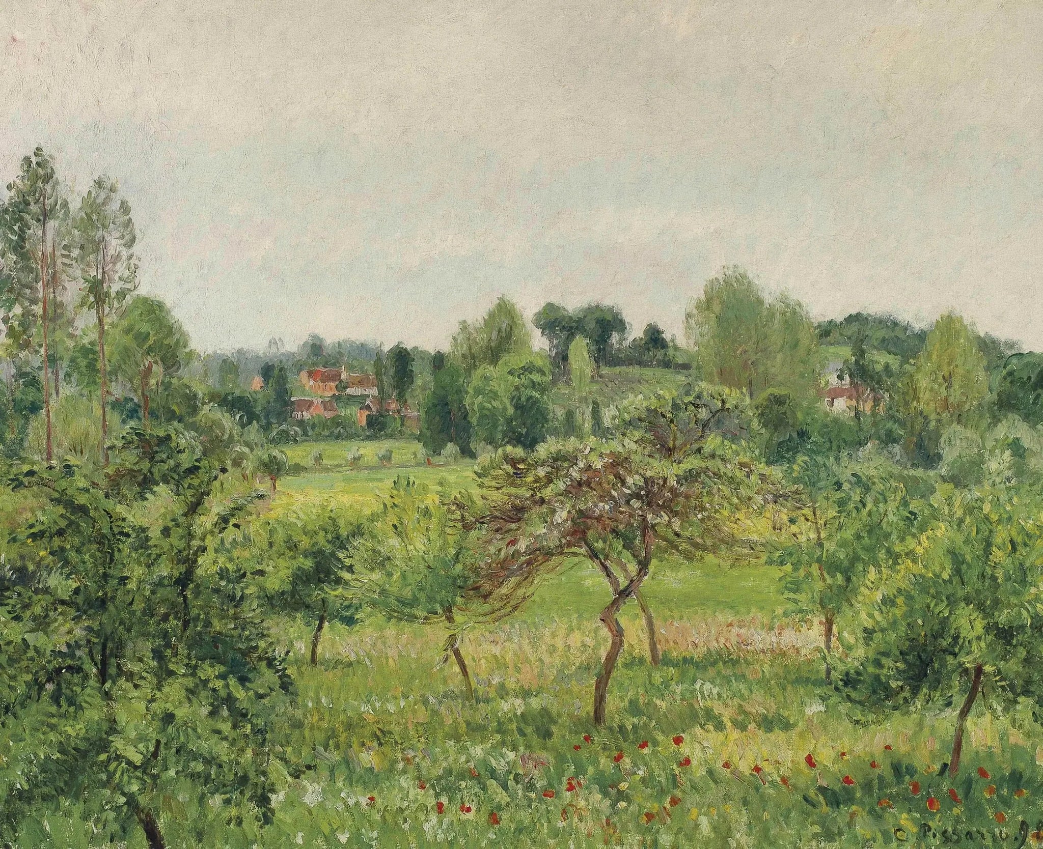 Juin, temps pluvieux, Éragny - Camille Pissarro image 1 reproduction d’œuvre d’art à l’huile