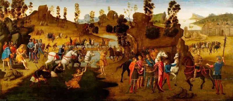 يوليوس قيصر وعبور نهر الروبيكون (مشهد من تاريخ الإسكندر الأكبر) - Domenico Ghirlandaio