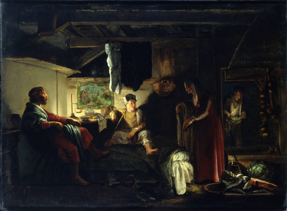 Jupiter et Mercure à Philémon et Baucis - Adam Elsheimer image 1 copie peinte à la main à l’huile