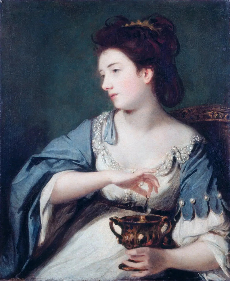 كيتي فيشر (1741–1767) في دور كليوباترا تذيب اللؤلؤ - جوشوا رينولدز