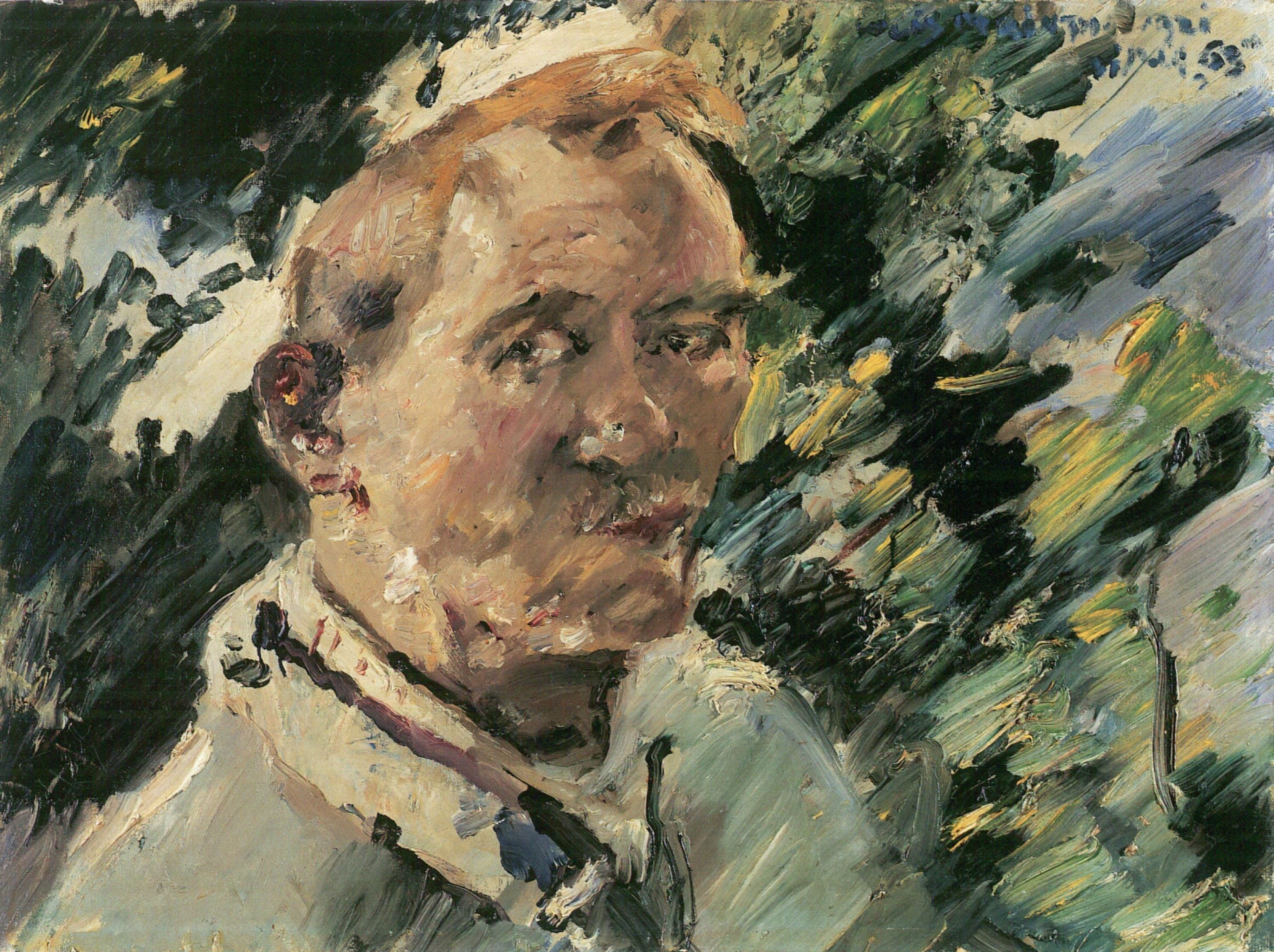 Kleines Selbstporträt vor dem Walchensee - Lovis Corinth