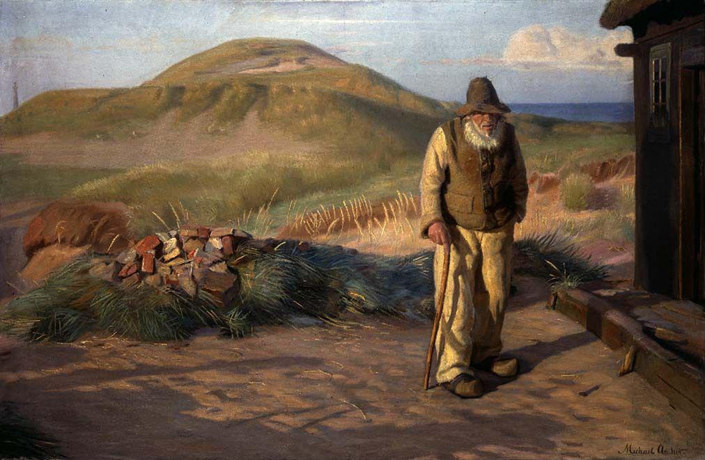 Kristian aveugle devant sa maison - Michael Peter Ancher - Alpha Reproduction