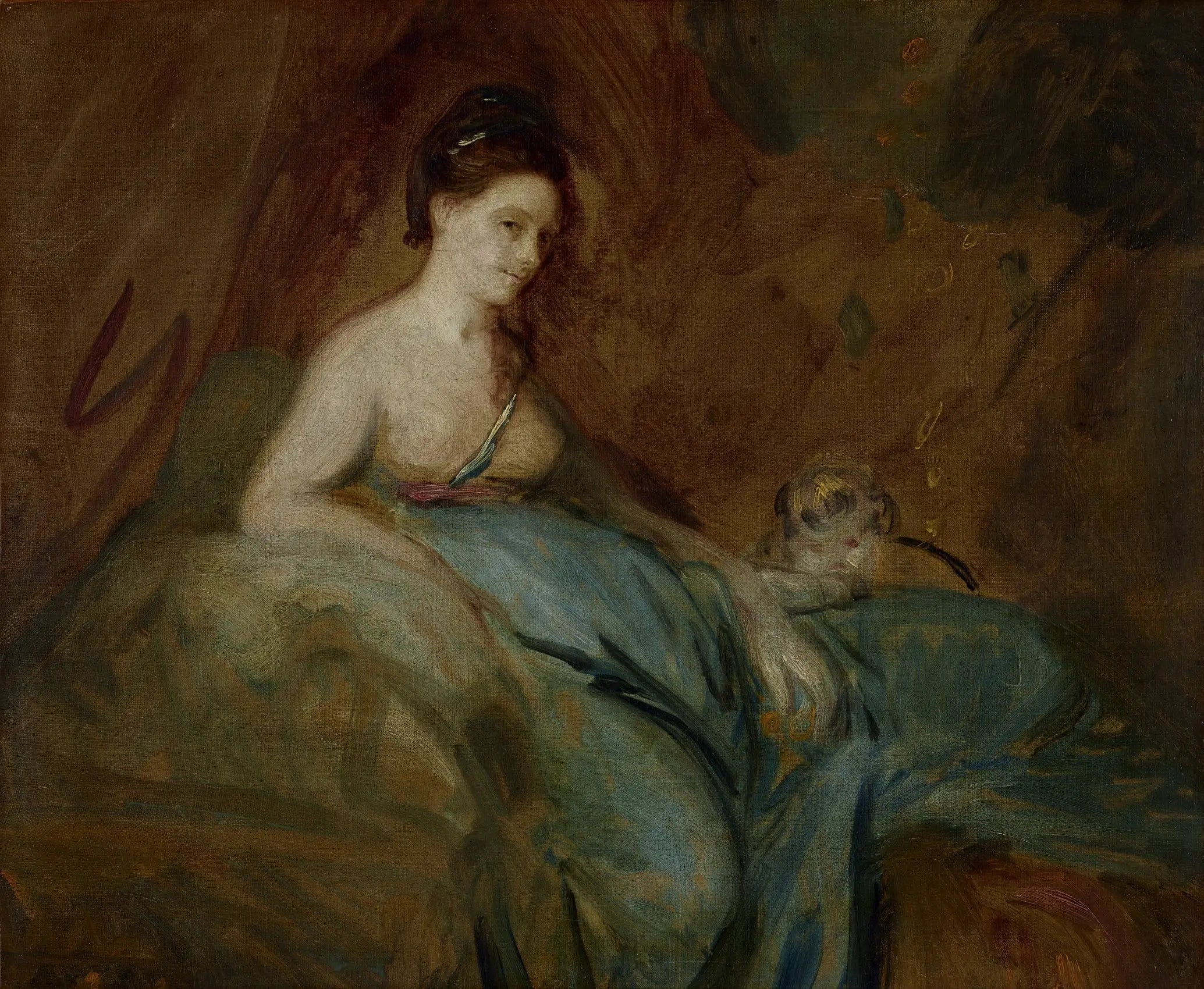 L'actrice Kitty Fisher dans le rôle de Danae - Joshua Reynolds image 1 tableau peint à l’huile sur toile