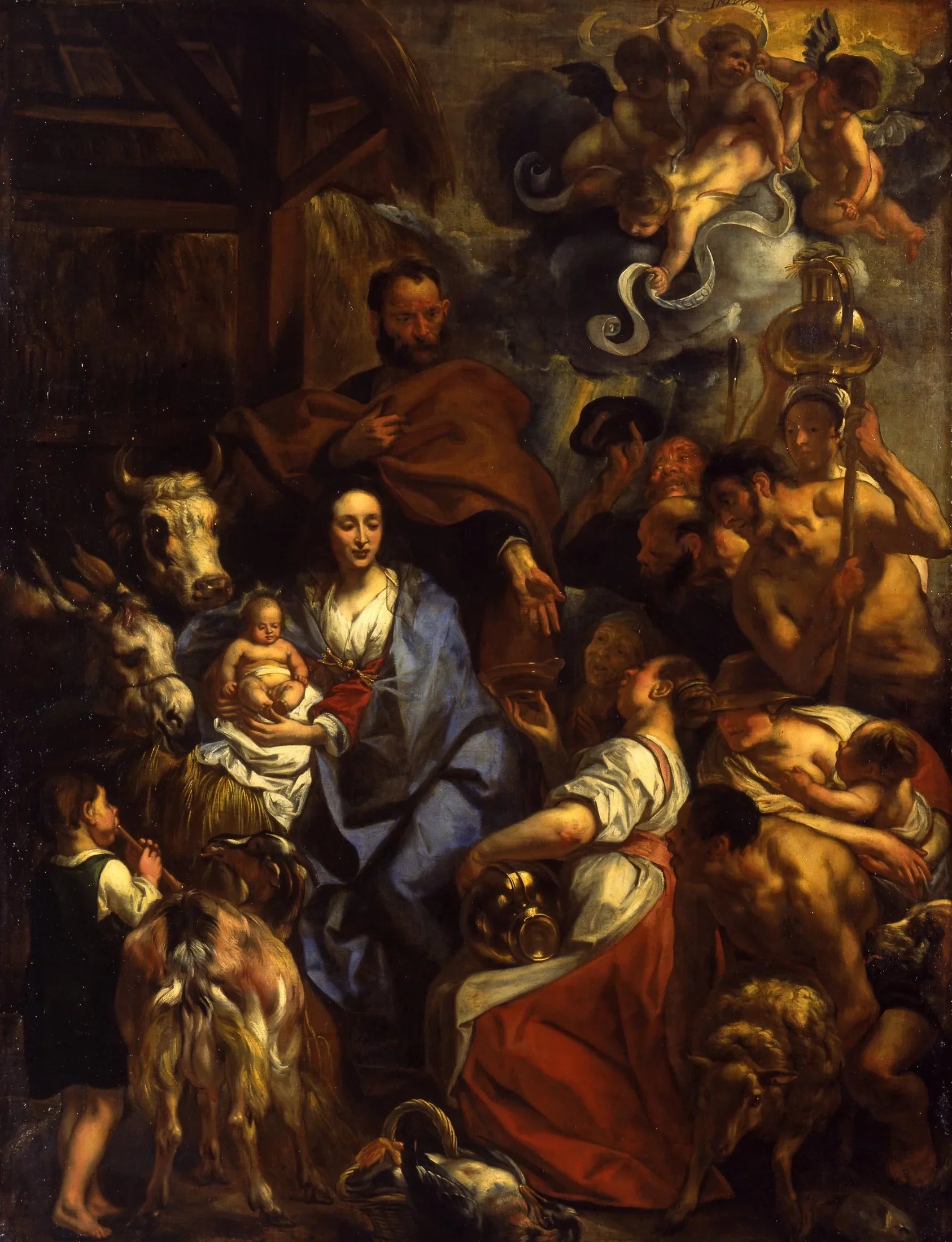 L'Adoration des bergers - Jacob Jordaens image 1 copie de tableau peinte à la main