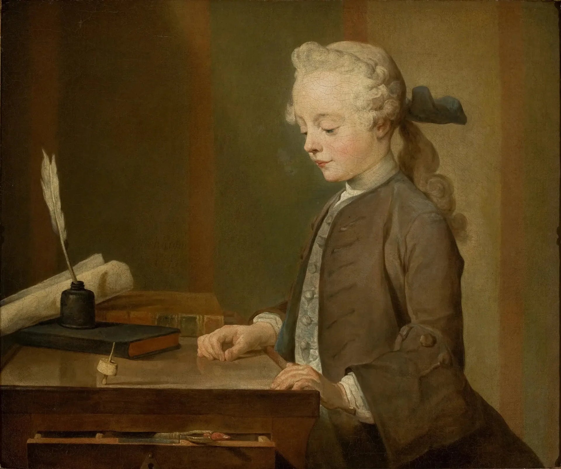 L'Enfant au toton - Jean Siméon Chardin image 1 copie de tableau peinte à la main