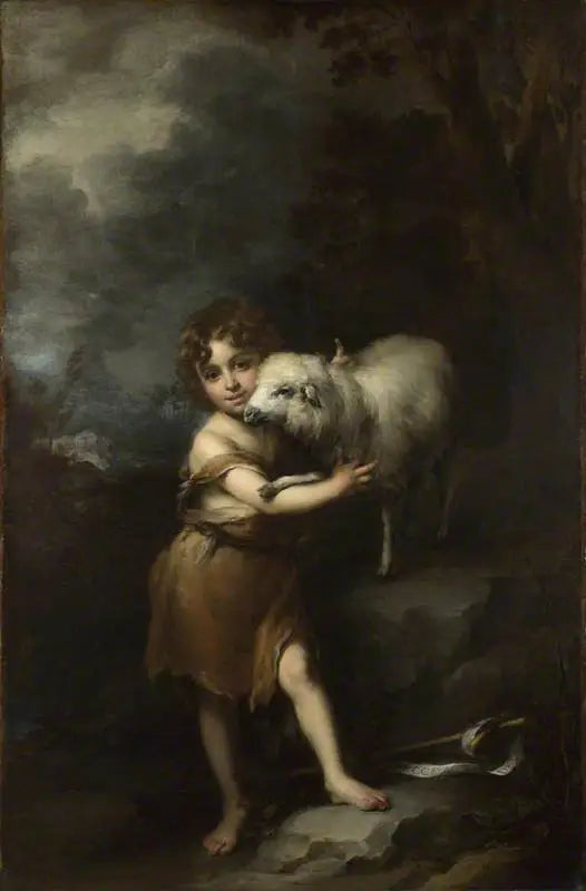 L'Enfant Saint Jean avec l'Agneau - Bartolomé Esteban Murillo image 1 copie de tableau peinte à la main