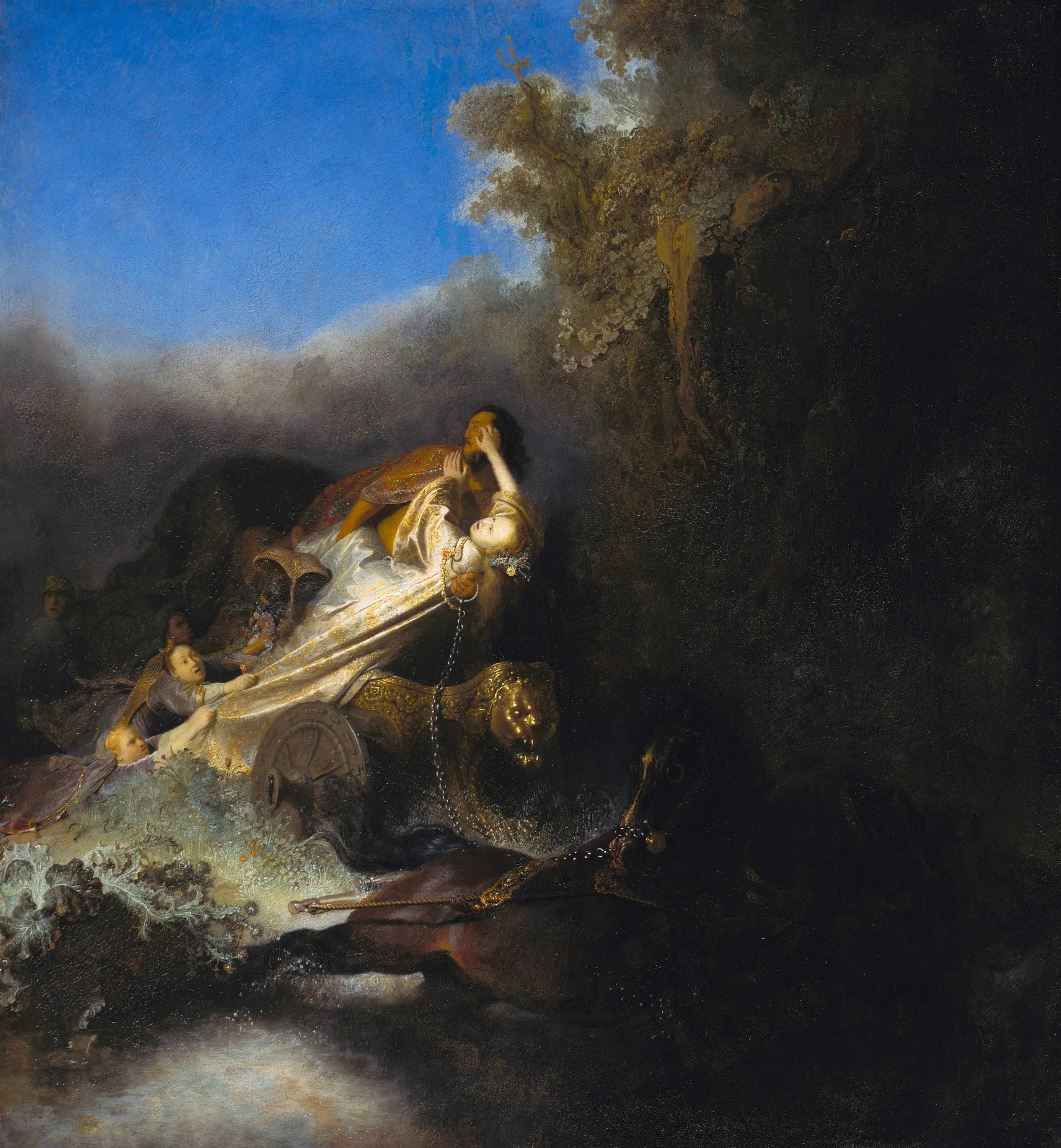 Reproduction du tableau « L'Enlèvement de Proserpine - Rembrandt » par Alpha Reproduction en peinture à l’huile