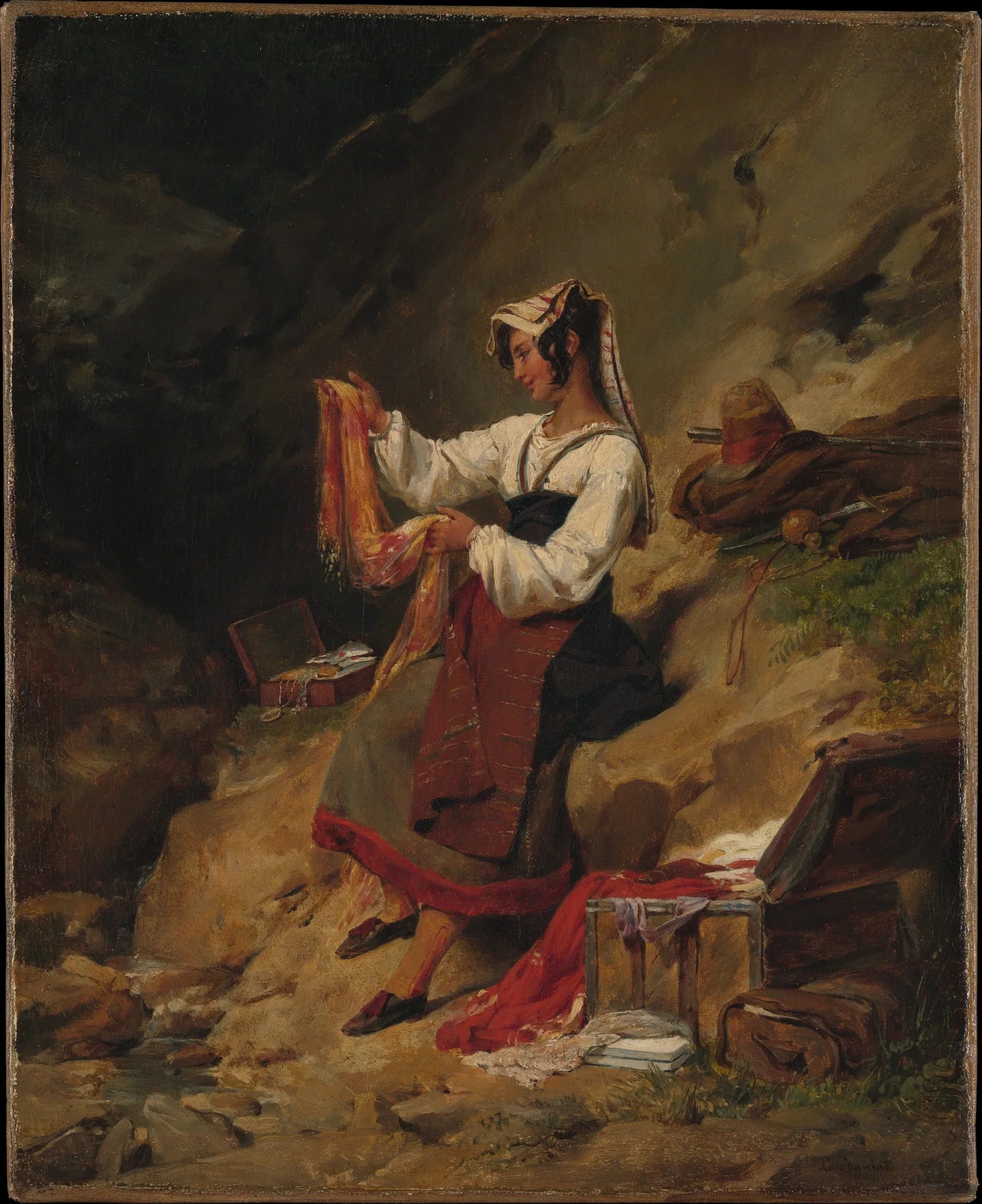 L'épouse du brigand italien - Léon Cogniet image 1 reproduction artisanale de tableau