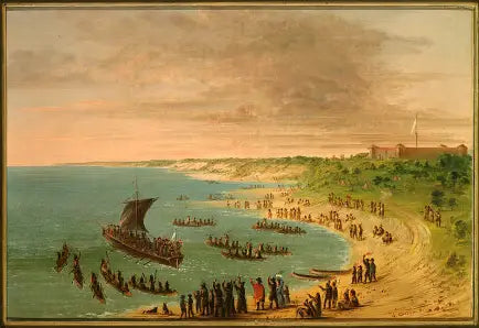 الشحن يغادر الحصن فرونتيناك على بحيرة أونتاريو. 18 نوفمبر 1678 - جورج كاتلين