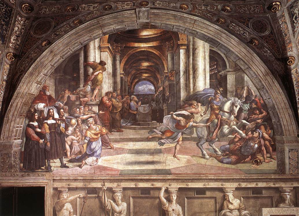 L'Expulsion d'Héliodore du Temple - Raphaël Sanzio image 1 reproduction de peinture à l’huile