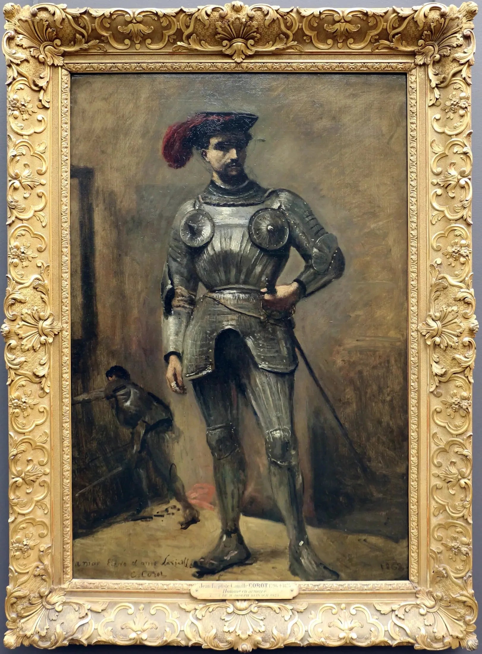 L'Homme à l'armure - Jean-Baptiste Camille Corot image 1 copie peinte à la main à l’huile