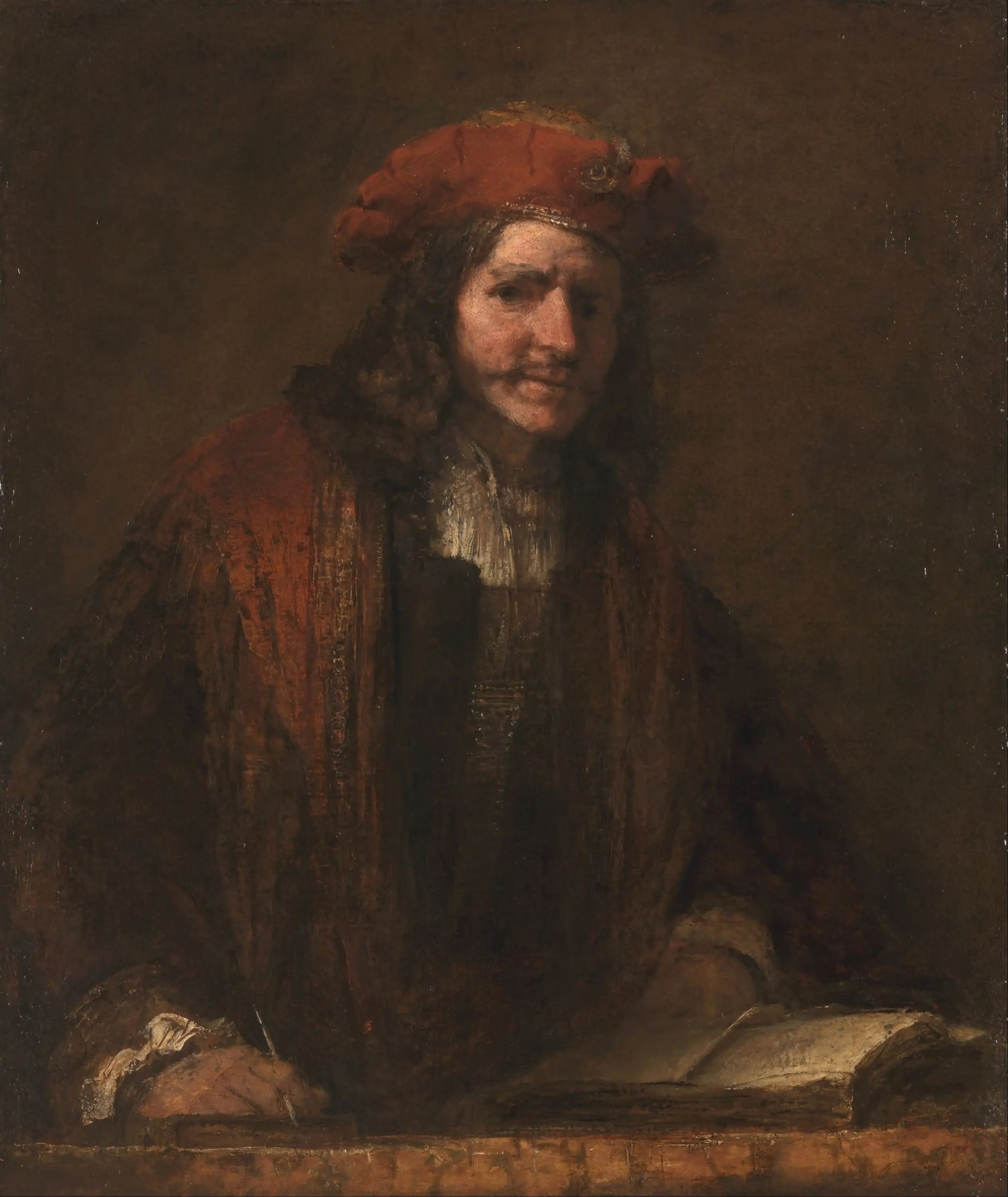 L'homme au bonnet rouge - Rembrandt image 1 reproduction de peinture à l’huile