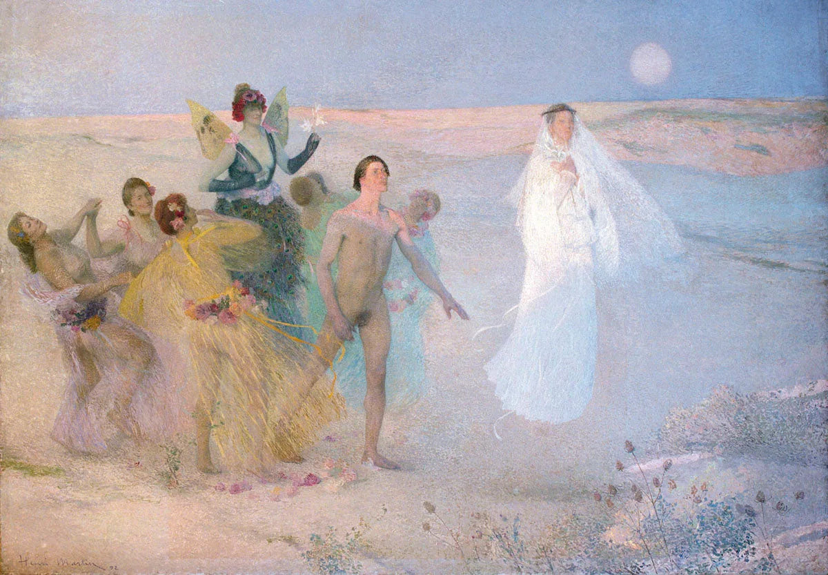 L'Homme entre le Vice et la Vertu - Henri-Jean Guillaume Martin image 1 reproduction de peinture à l’huile