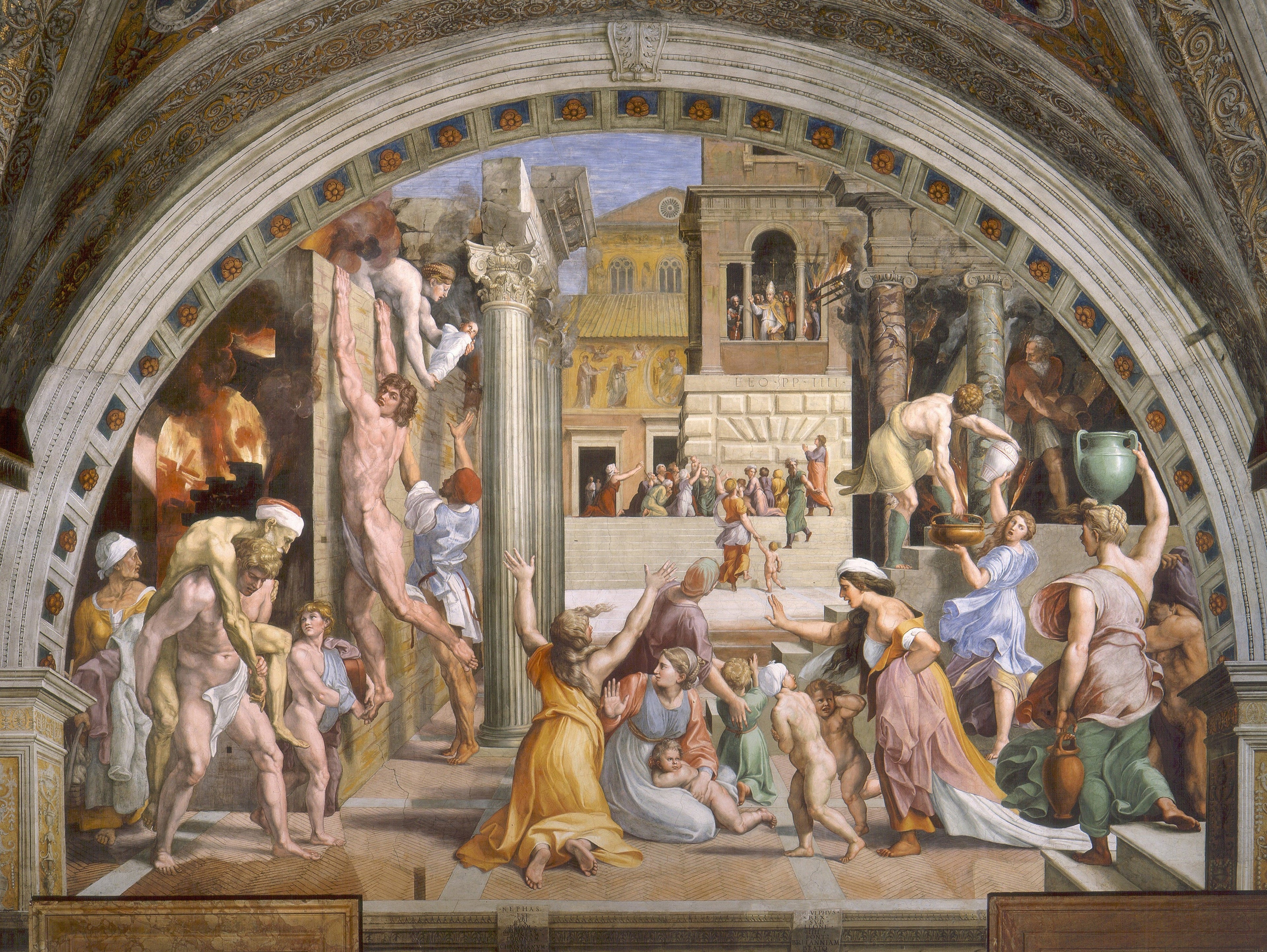 L'Incendie du Borgo - Raphaël Sanzio image 1 copie peinte à la main à l’huile