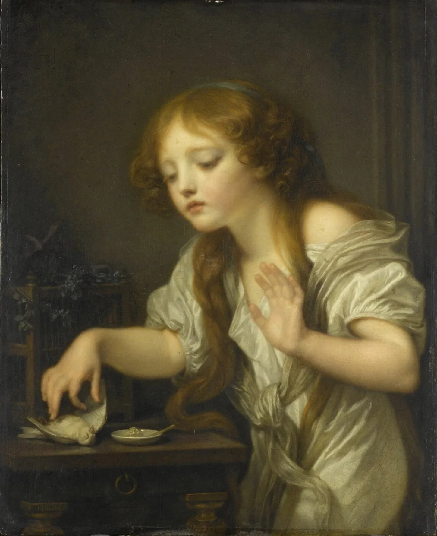 L'Oiseau mort - Jean-Baptiste Greuze image 1 reproduction réalisée par Alpha Reproduction