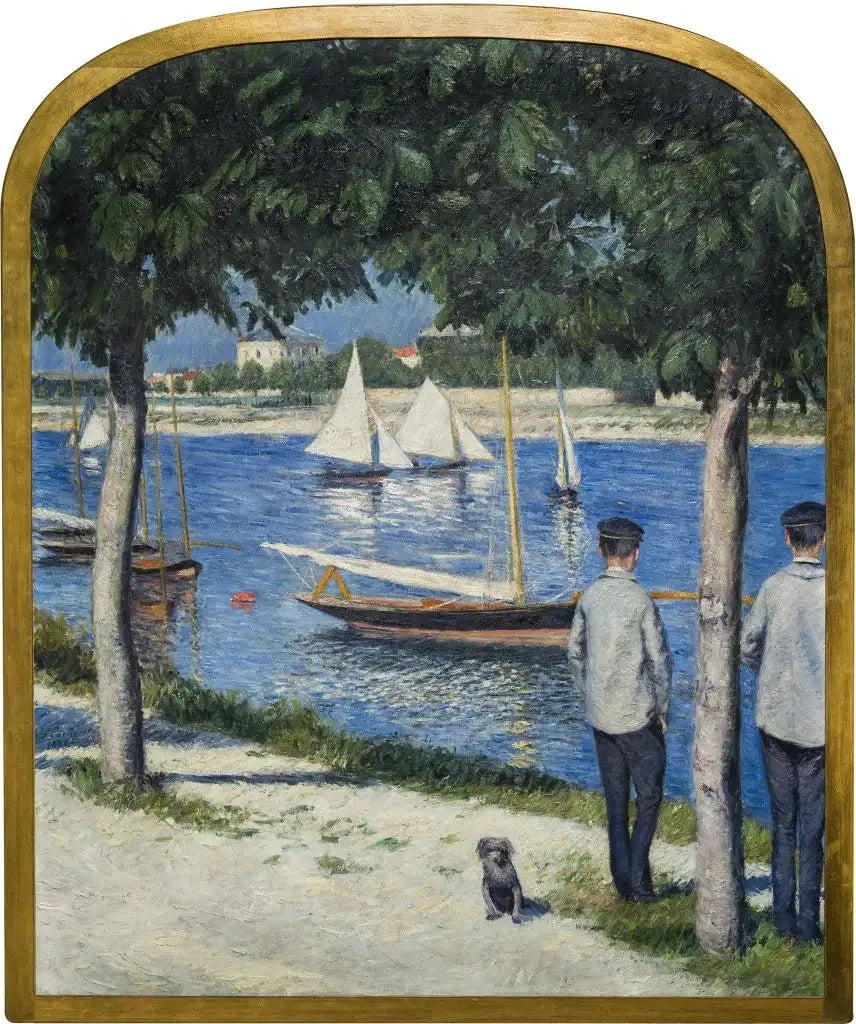 La Berge du Petit Gennevilliers et la Seine - Gustave Caillebotte image 1 reproduction d’œuvre d’art à l’huile