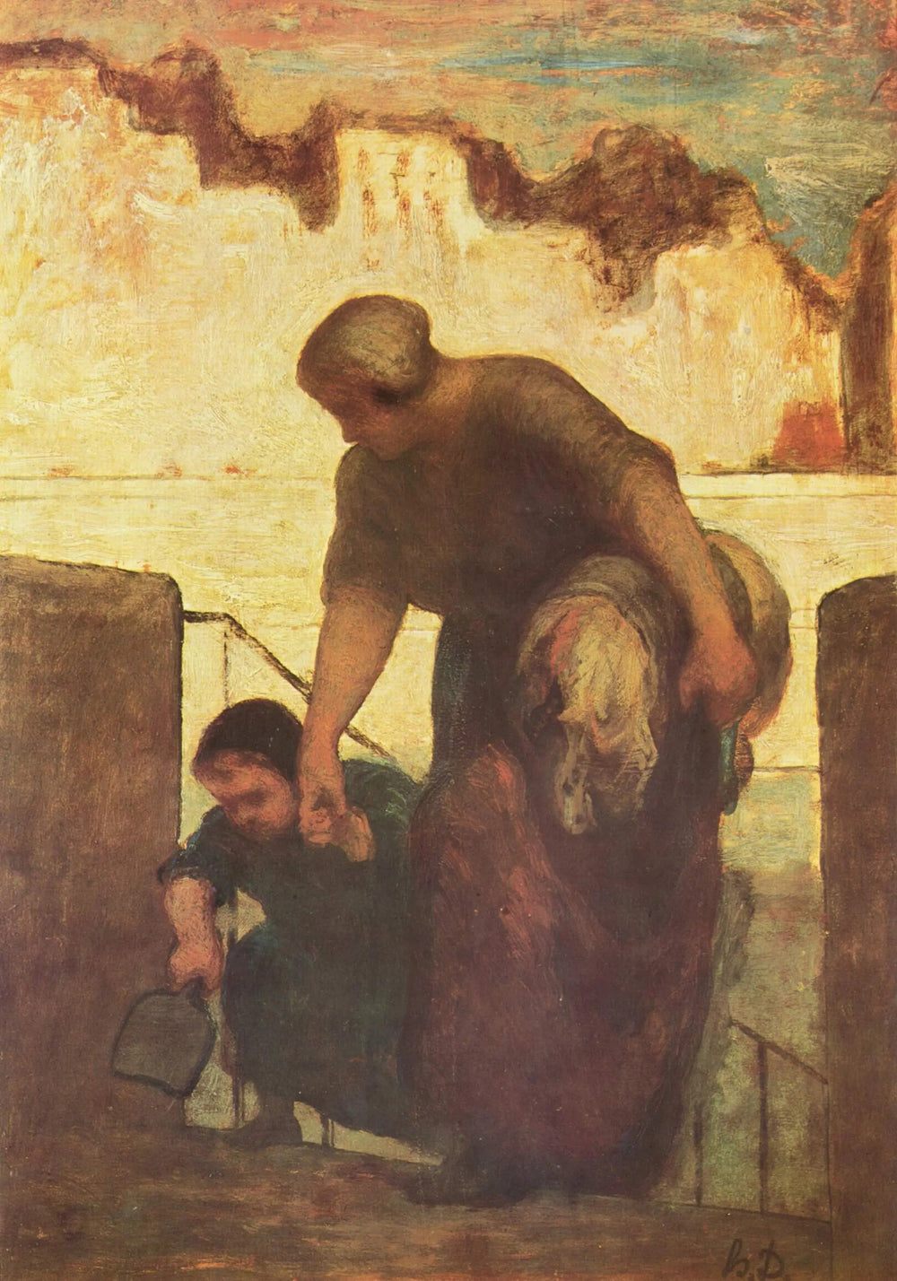 La Blanchisseuse - Honoré Daumier image 1 copie de tableau peinte à la main