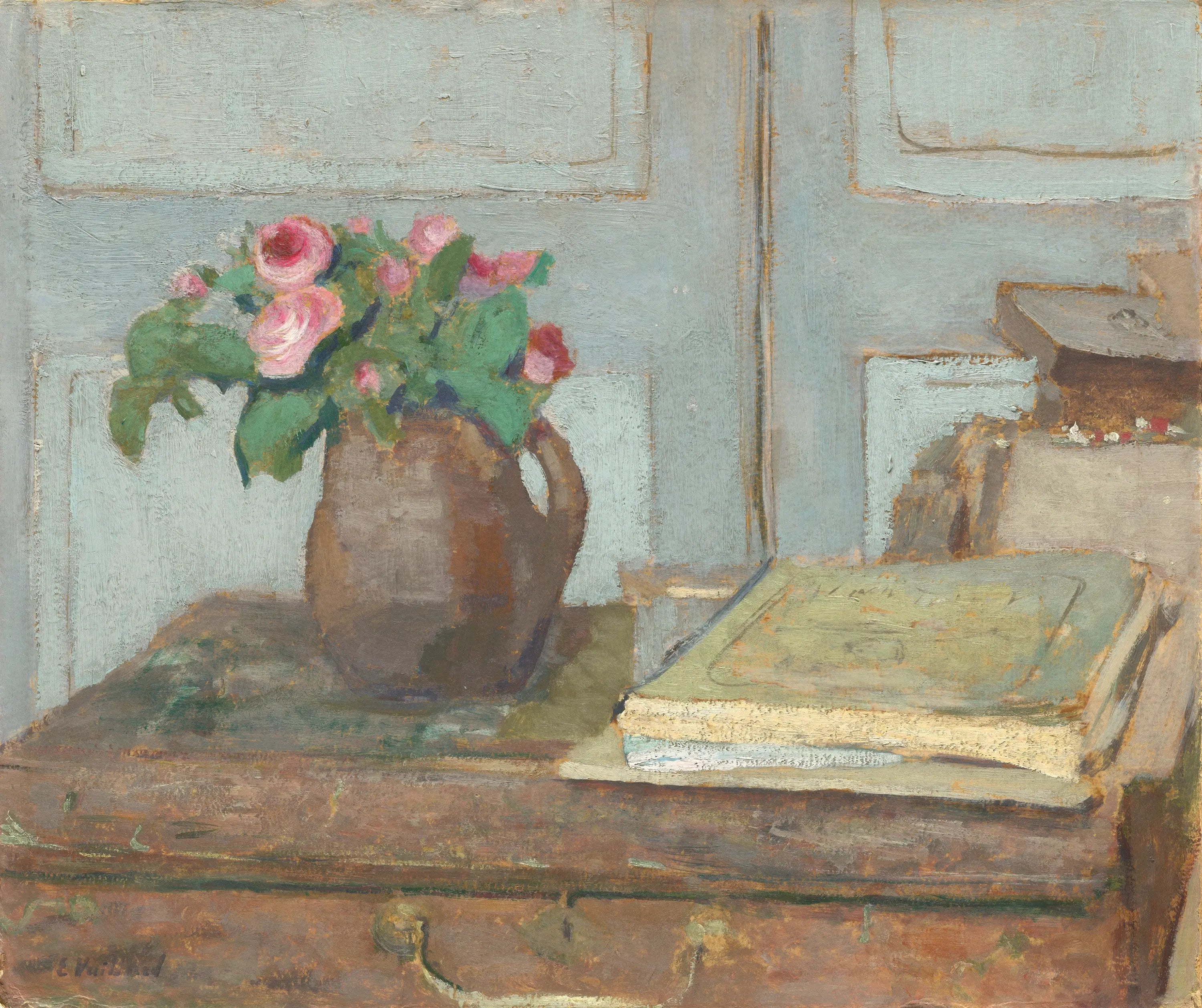 La boîte de peinture de l’artiste et les roses en mousse - Édouard Vuillard - Alpha Reproduction