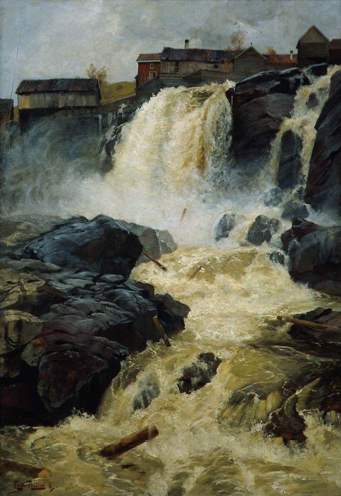 La cascade de Haugsfossen - Frits Thaulow