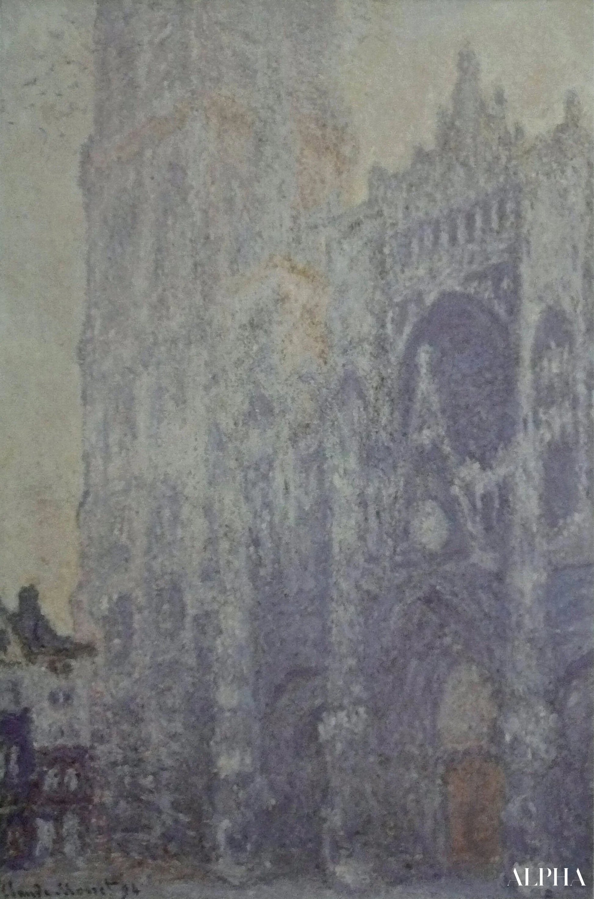 La Cathédrale de Rouen. Le portail et la tour Saint-Romain, effet du matin ; harmonie blanche (W1346) - Claude Monet - Reproductions de tableaux et peintures haut de gamme