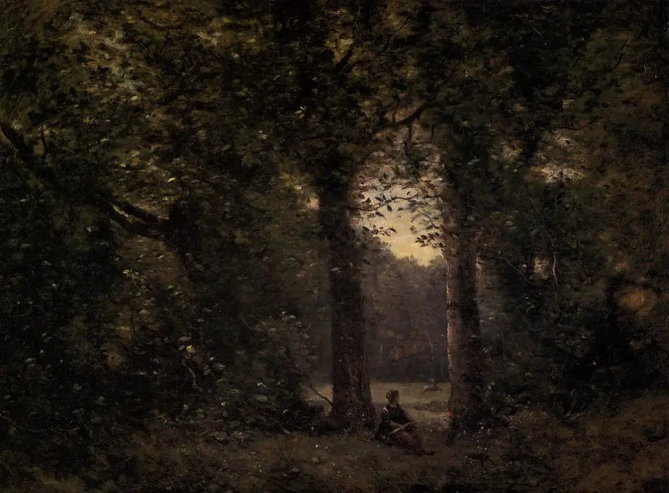 La Clairière, souvenir de Ville-d'Avray - Jean-Baptiste Camille Corot image 1 copie peinte à la main à l’huile