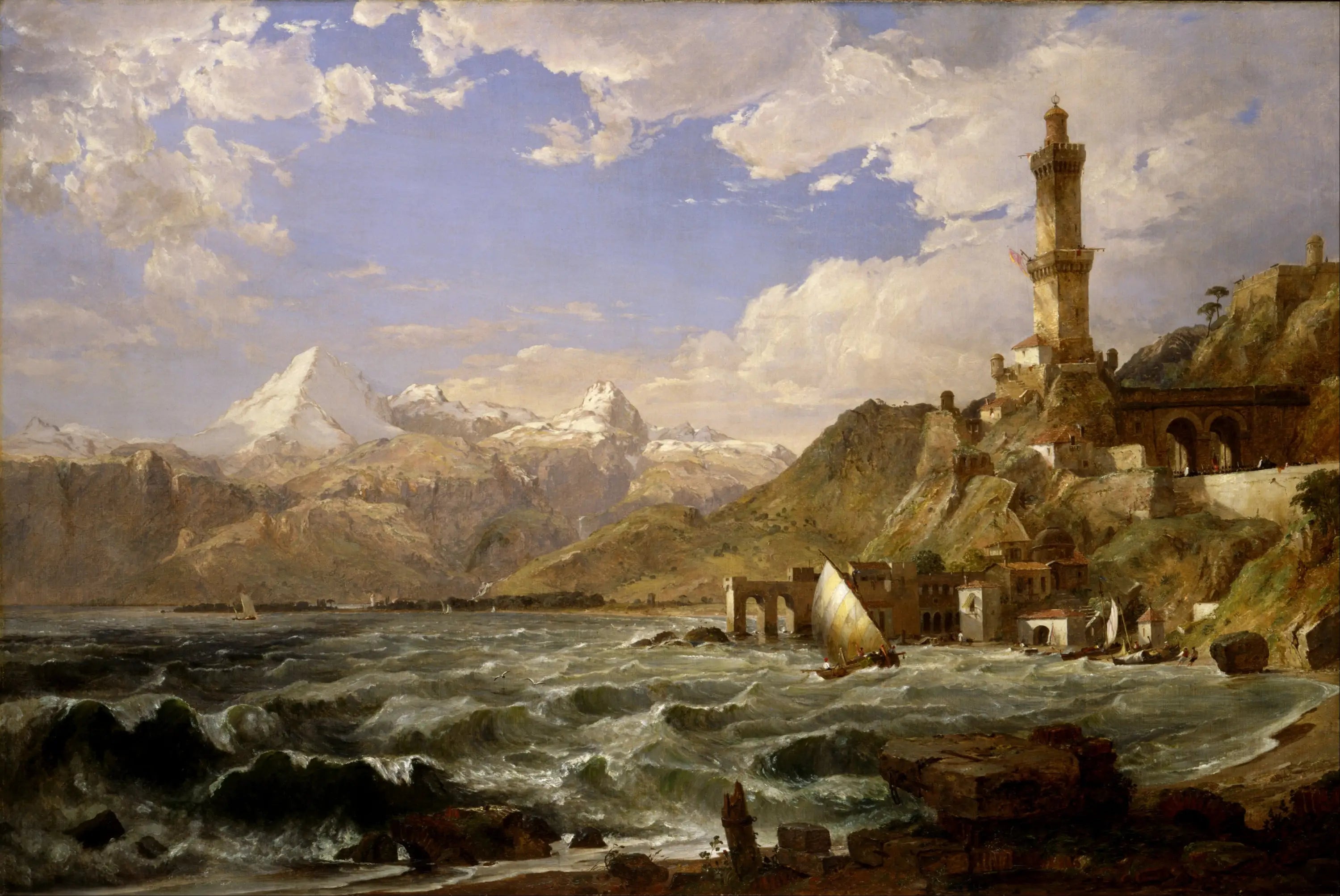 La Côte de Gênes - Jasper Francis Cropsey image 1 reproduction artisanale de tableau