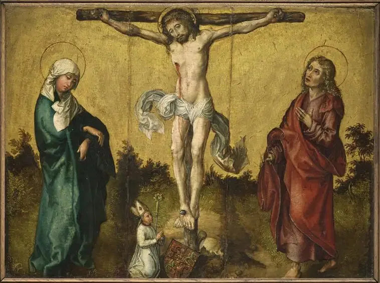 La Crucifixion avec la Vierge, saint Jean et un donateur - Albrecht Dürer image 1 copie peinte à la main à l’huile