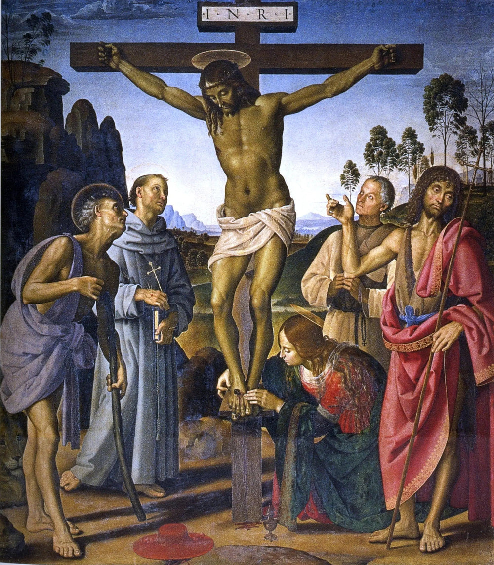 La Crucifixion - Pietro Perugino image 1 reproduction artisanale de tableau