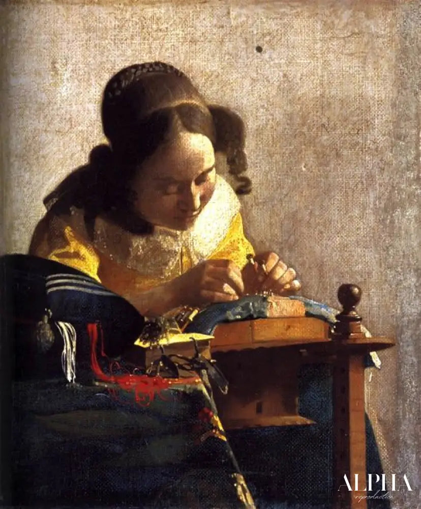 La Dentellière (Vermeer) - Johannes Vermeer - Reproductions de tableaux et peintures haut de gamme