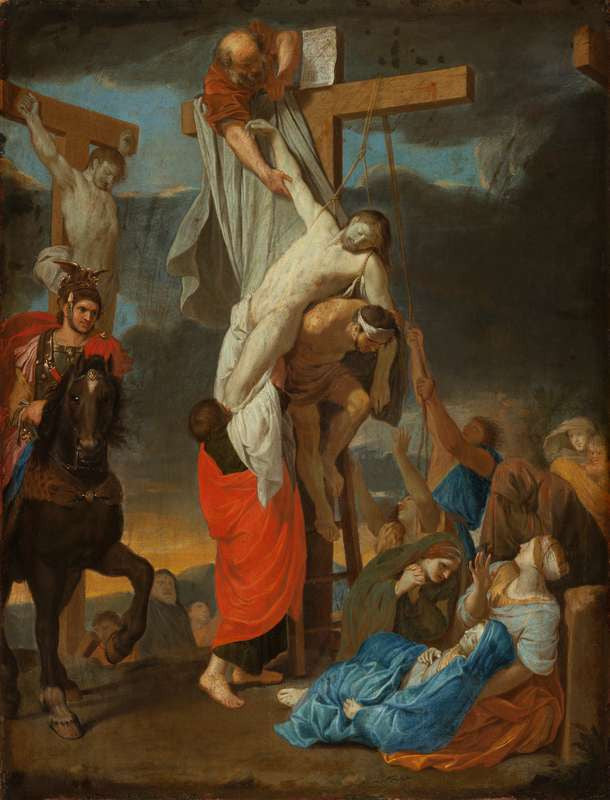 La Déposition du Christ de la Croix - Charles Le Brun image 1 copie peinte à la main à l’huile