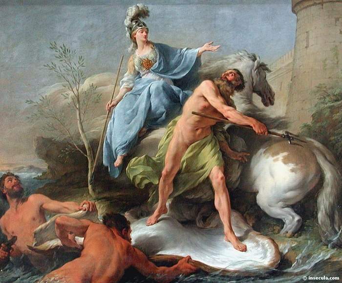 La Dispute de Minerve et de Neptune pour donner un nom à la ville d'Athènes - Noël Hallé