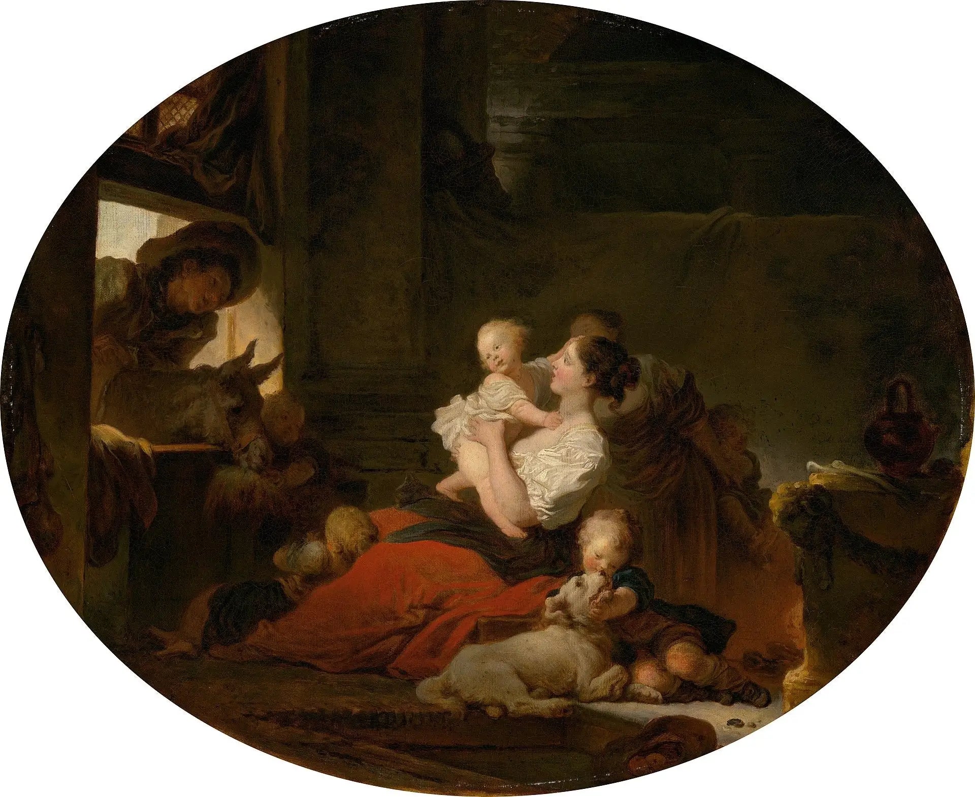 La famille heureuse - Jean-Honoré Fragonard image 1 copie de tableau peinte à la main