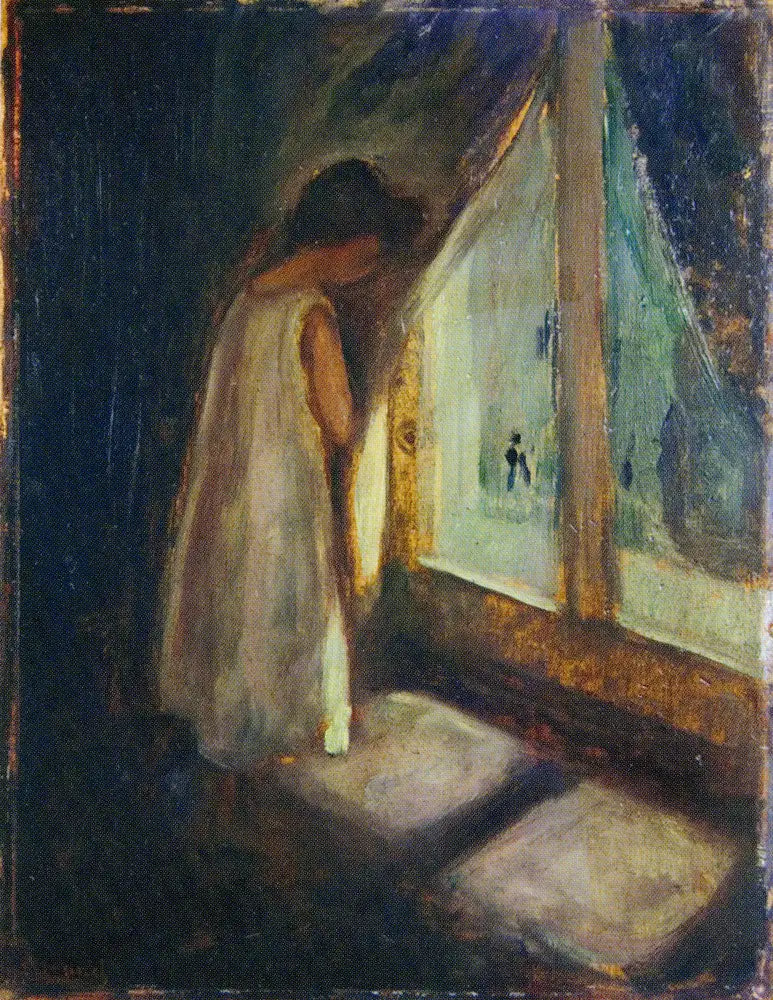 Reproduction du tableau « La Fille près de la fenêtre - Edvard Munch » par Alpha Reproduction en peinture à l’huile