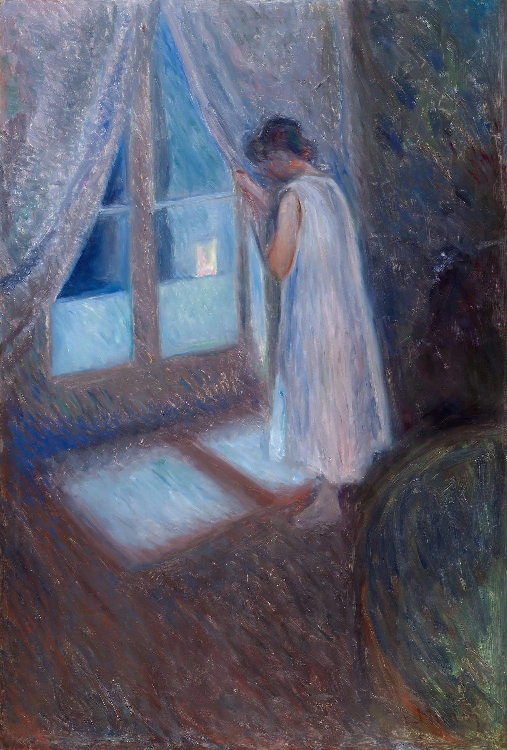 Reproduction du tableau « La Fille près de la fenêtre - Edvard Munch » par Alpha Reproduction en peinture à l’huile