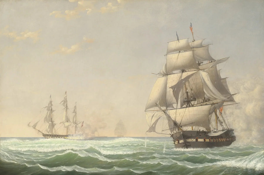 المدمرة الأمريكية « الرئيس » التي شاركت في أسطول البحرية البريطانية، 1815 - فيتز هنري لين