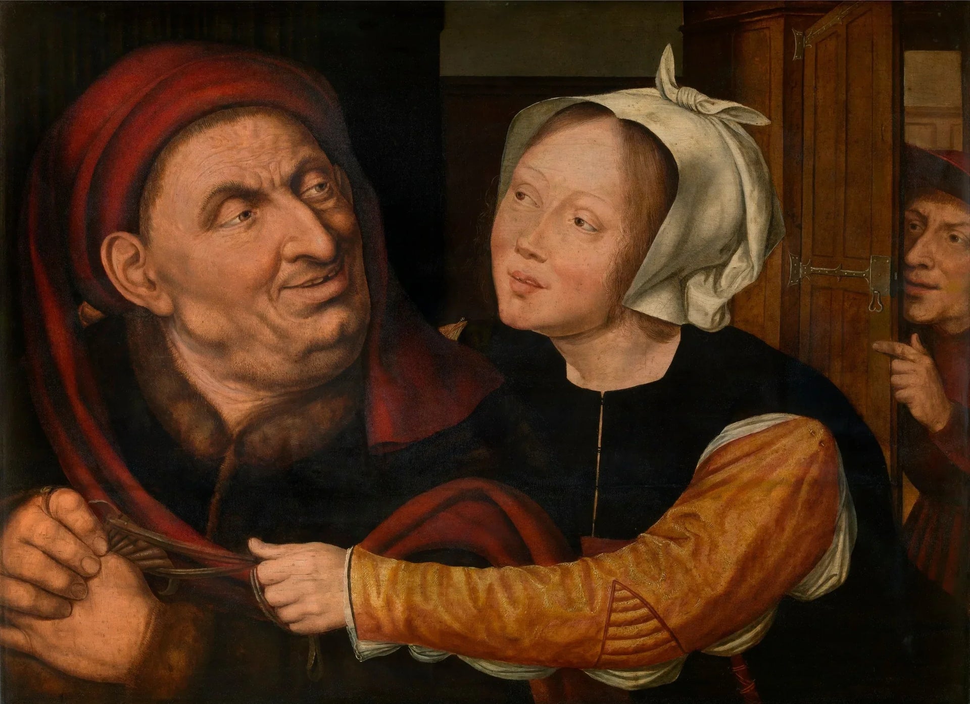 La jeune courtisane - Quentin Metsys image 1 copie peinte à la main à l’huile