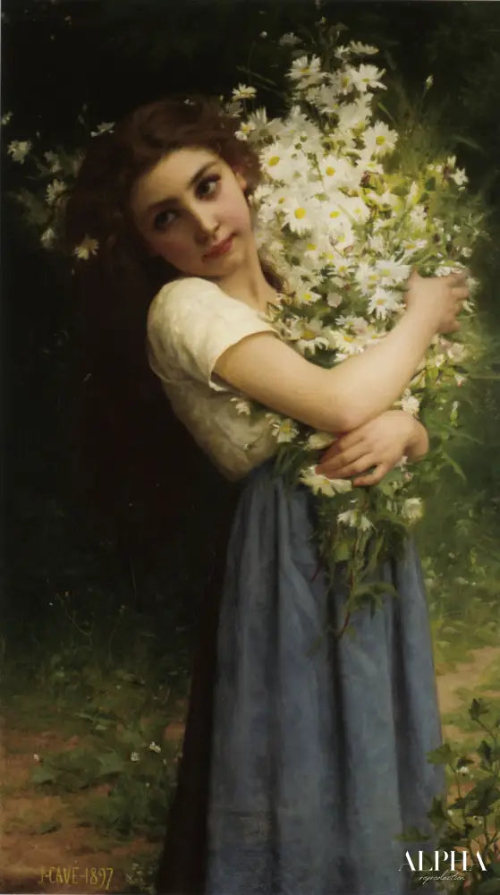 La jeune fille aux fleurs - Jules-Cyrille Cavé - Reproductions de tableaux et peintures haut de gamme