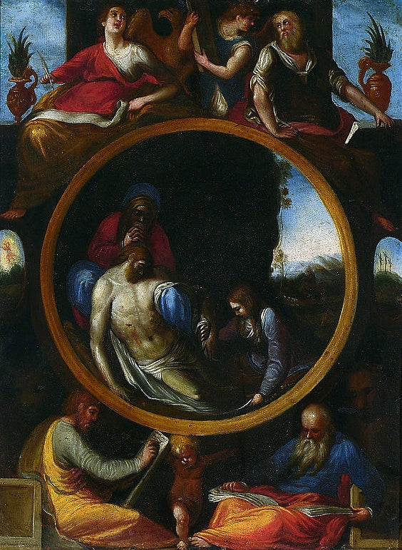 La lamentation sur le corps du Christ mort - Denis Calvaert image 1 reproduction réalisée par Alpha Reproduction