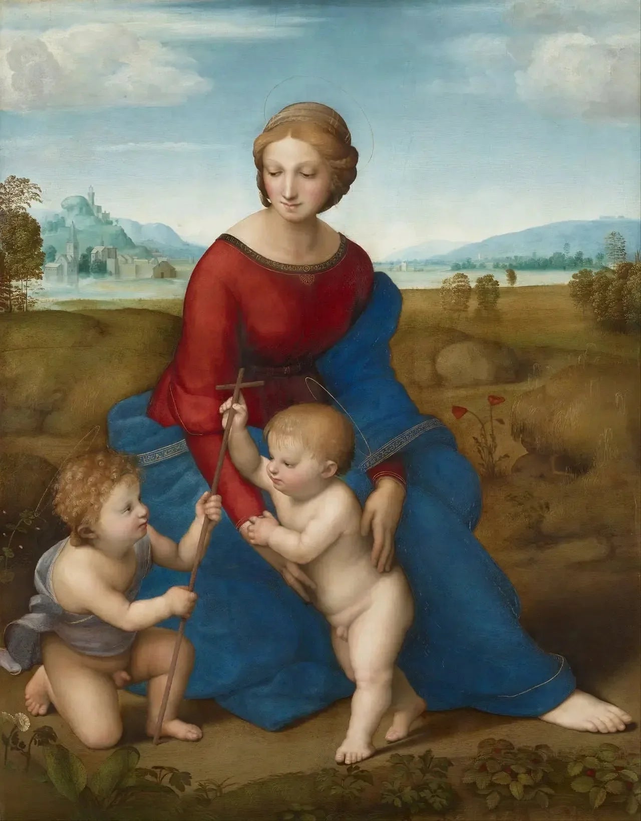 La Madone à la prairie - Raphaël Sanzio image 1 reproduction artisanale de tableau