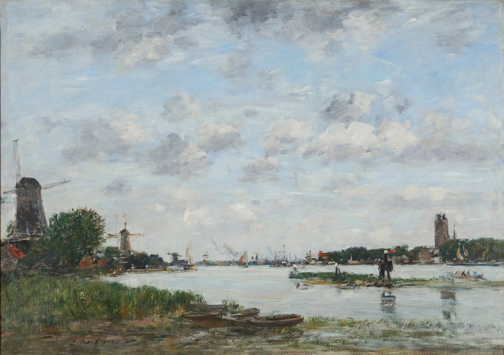 La Meuse à Dordrecht - Eugène Boudin image 1 copie de tableau peinte à la main