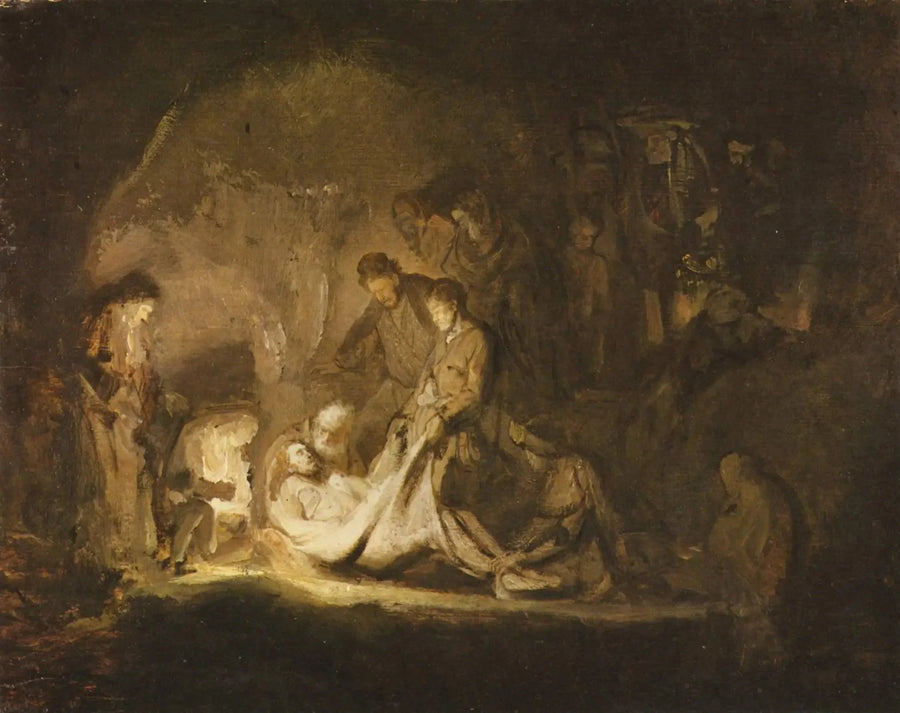 La mise au tombeau du Christ - Rembrandt image 1 copie de tableau peinte à la main