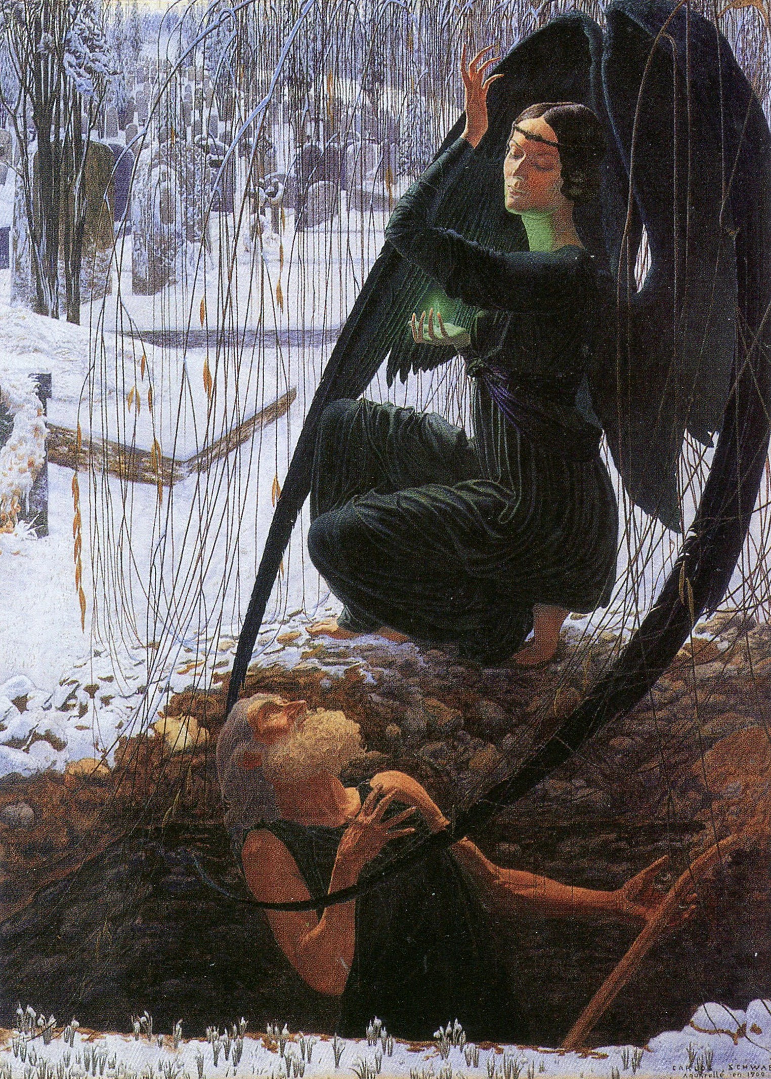 La Mort et le Fossoyeur, Carlos Schwabe