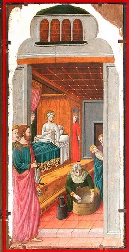 La Naissance de la Vierge - Giovanni Francesco da Rimini image 1 reproduction artisanale de tableau